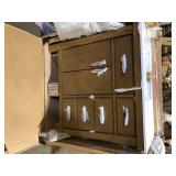 Home Decorators Collection Bellington 36 in. Single Sink Almond Toffee Bath Vanity with White Engineered Stone Top (Assembled) Granite Broken Customer Returns See Pictures