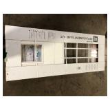 Steves & Sons 31-3/4 in. x 79 in. Reliant Series Clear 9-Lite White Primed Fiberglass Front Door Slab with Large Pet Door    Customer Returns See Pictures