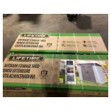 Lot of Lifetime 8 ft. W x 5 ft. D Modern Resin Shed (40 sq. ft.)  Customer Returns See Pictures