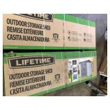 Lot of Lifetime 8 ft. W x 5 ft. D Modern Resin Shed (40 sq. ft.)  Customer Returns See Pictures