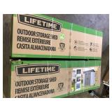 Lot of Lifetime 8 ft. W x 5 ft. D Modern Resin Shed (40 sq. ft.)  Customer Returns See Pictures