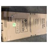 EMCO 34 in. x 80 in. White Universal 3/4-Light Vinyl Storm Door with Black Hardware Damaged  Customer Returns See Pictures