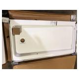 Bootz Industries Aloha ShowerCast 60 in. L x 32 in. W Alcove Shower Pan Base in White with Square Chrome Right Drain Damaged   Customer Returns See Pictures