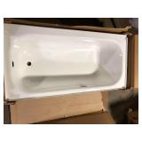 Bootz Industries Maui 60 in. x 30 in. Alcove Soaking Bathtub with Right Drain in White Damaged Customer Returns See Pictures