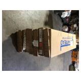 8 Boxes of  Cap A Tread Lakeside Hill Oak 47 in. L x 12.15 in. W x 57.91 mm T Vinyl Overlay Stair Tread and Reversible Riser Kit Customer Returns See Pictures
