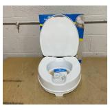 AquaSense Raised Toilet Seat with Lid, White, 4 in.