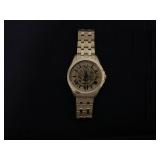 Bulova 97A162 Sutton Exhibition Case 21-jewel Automatic Gold Tone Watch Case Size 43mm (Needs Battery. A Few Scratches on Band)