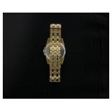 Bulova 97A162 Sutton Exhibition Case 21-jewel Automatic Gold Tone Watch Case Size 43mm (Needs Battery. A Few Scratches on Band)