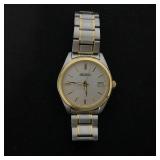 Seiko 6N52-00A0 Date St.Steel Sapphire White Silver Gold Quartz Mens Watch Wrist Size (including the watch head) 19cm