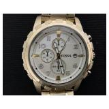 Dean Chronograph Gold-Tone Stainless Steel Watch Case Size: 45MM (Needs Battery, Small Scratches on Band)