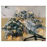 Costway 6-ft Pre-lit Flocked White Artificial Christmas Tree with White LED Lights