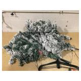 Costway 6-ft Pre-lit Flocked White Artificial Christmas Tree with White LED Lights