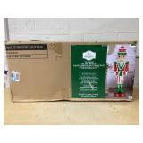Holiday Time Peppermint Nutcracker Decoration, 72 in, with Music and LED Illumination Christmas Decoration (Minor Transit Damage)