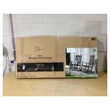 LOT OF 1 Mainstays Outdoor Wood Porch Rocking Chair, Black  (Missing Instructions. Maybe Missing Hardwear)