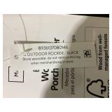 LOT OF 1 Mainstays Outdoor Wood Porch Rocking Chair, Black  (Missing Instructions. Maybe Missing Hardwear)