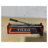 TILER 17 Inch Manual Tile Cutter, Professional Porcelain Ceramic Tile Cutter with Chrome Plated Solid Rails,Bonus 2pcs Spare Tungsten Carbide Cutting Wheel, Adjustable Fence Gauge, Anti-Skid Feet