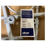 Drive Medical 11148-1 Folding Steel Bedside Commode Chair, Portable Toilet, Supports Individuals Weighing Up To 350 Lbs, with 7.5 Qt. Bucket and 13.5 Inch Seat, Grey