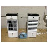 LOT OF 2 COSTWAY 3-in-1 Evaporative Air Coolers, Quiet Personal Swamp Cooler with Remote Control, 70° Oscillation, 12H Timer, 3 Speeds, 2 Ice Boxes, Portable Air Cooler Fan for Room Bedroom Home Offi