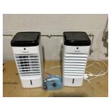 LOT OF 2 COSTWAY 3-in-1 Evaporative Air Coolers, Quiet Personal Swamp Cooler with Remote Control, 70° Oscillation, 12H Timer, 3 Speeds, 2 Ice Boxes, Portable Air Cooler Fan for Room Bedroom Home Offi