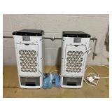 LOT OF 2 COSTWAY 3-in-1 Evaporative Air Coolers, Quiet Personal Swamp Cooler with Remote Control, 70° Oscillation, 12H Timer, 3 Speeds, 2 Ice Boxes, Portable Air Cooler Fan for Room Bedroom Home Offi