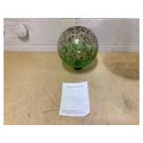 Evergreen 10" Art Glass Turquoise Confetti Gazing Ball with Stand Garden and Yard Decor without Holder