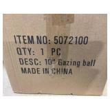 Evergreen 10" Art Glass Turquoise Confetti Gazing Ball with Stand Garden and Yard Decor without Holder