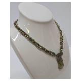 Signed Vintage Camenae JLR Janet Lee Ripley Sterling Silver & Carved Pearl Necklace