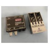 Lot of Pro Audio Microphone & Instrument Accessories - Monitor Amp, XLR Splitter, Direct Boxes, Hum Eliminator and More!