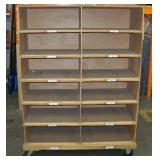 Rolling Wood Cart with Organizing Cubby Slots