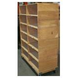 Rolling Wood Cart with Organizing Cubby Slots