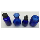 Large Lot Of Vintage Colbalt Blue Glass Bottles And More
