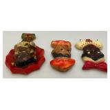Two Vintage Carnival Chalkware Wall Hangings