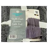 Double Layer Sweater Cable Knit Throw, Travel Blanket & Socks
