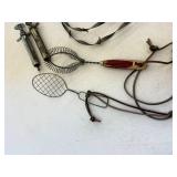 Vintage Items - Barbwire, Bell, Kitchen Items