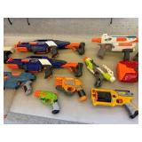 Table of Nerf Toys