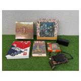 Mixed Lot -Books, Game, Flask, Handbag