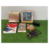 Mixed Lot -Books, Game, Flask, Handbag