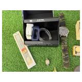 Pins, Watch & Box of Watch Repair Items