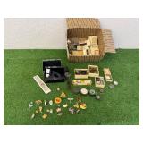 Pins, Watch & Box of Watch Repair Items
