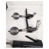 Comprehensive lot featuring a Zeiss Surfcom 130A surface roughness measuring instrument and a selection of digital and analog gauges, probes, and precision measuring accessories.