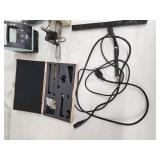 Comprehensive lot featuring a Zeiss Surfcom 130A surface roughness measuring instrument and a selection of digital and analog gauges, probes, and precision measuring accessories.