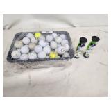 Lot of Golf Birdie Tee kits(2) and used golf balls