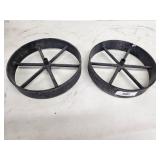 Pair of Cast Iron Spoked Wheels - Grill wheels