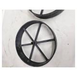 Pair of Cast Iron Spoked Wheels - Grill wheels