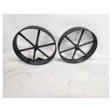 Pair of Cast Iron Spoked Wheels - Grill wheels