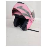 TMS DOT Pink Full Face Motorcycle Helmet Size Small (55-56cm)