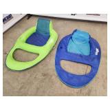 Pair of SwimWays Spring Float Recliner Pool Lounges