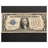 1928 A Blue Seal $1 Dollar Silver Certificate "Funnyback"