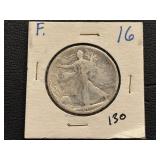 1916 Walking Liberty Half Dollar Only 608,000 Minted