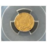 1862 Gold Dollar Indian Princess PCGS VF Damage